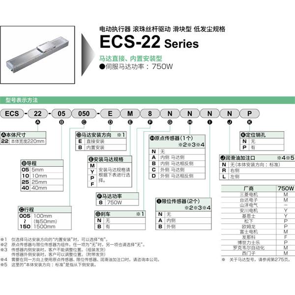 CKD喜開(kāi)理電動(dòng)執(zhí)行器（無(wú)馬達(dá)型）滑塊型ECS-22-40005-EM8NNNNN