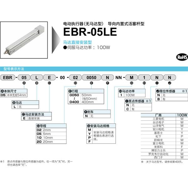 CKD喜開理電動執(zhí)行器（無馬達型）滑塊型EBR-05LE-00-020050NNN-M1NN