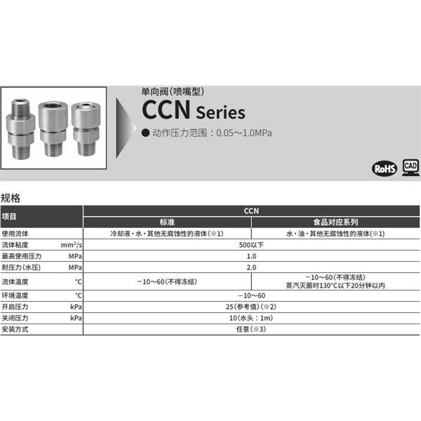CKD喜開理單向閥（噴嘴型）CCN-08G-D-FP2